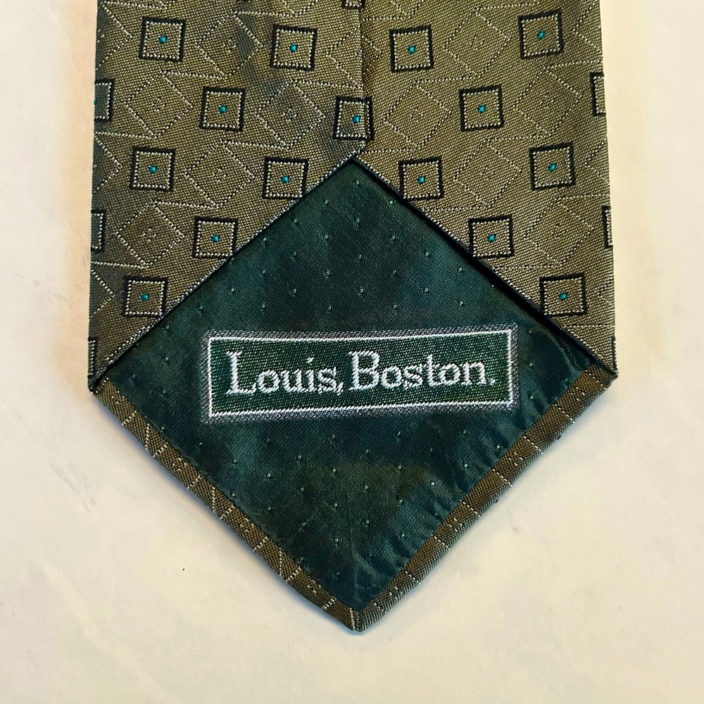 MARIANO RUBINACCI Olive Green Silk Tie